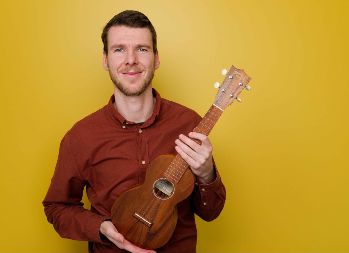 Dries Vanden Borre met ukelele
